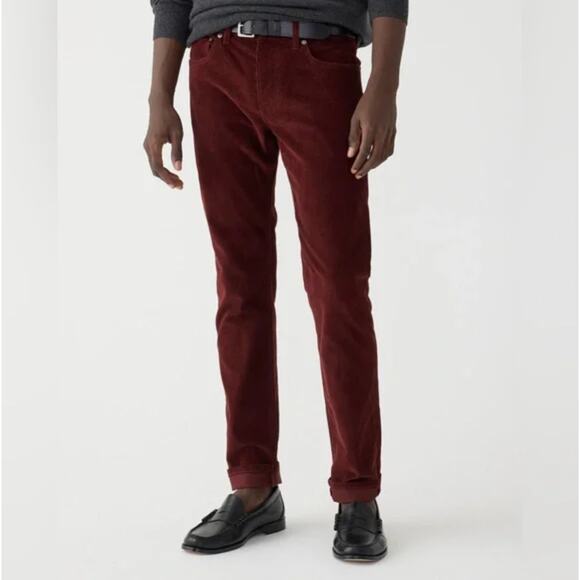 J. Crew Style 484 Men's Burgundy Corduroy Straight Leg sz 33x32 Preppy Classic - Picture 1 of 9